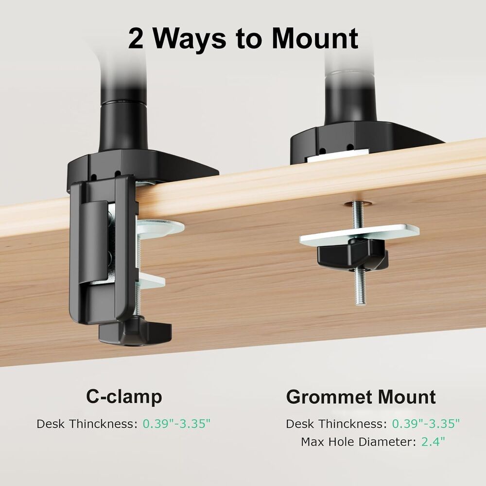 Heavy Duty Monitor Desk Mount for 13-35 Inch Ultrawide Flat/Curved Screens