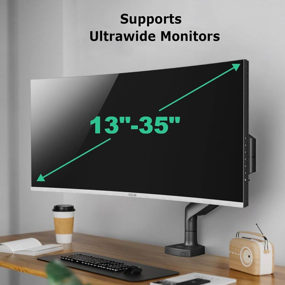 Heavy Duty Monitor Desk Mount for 13-35 Inch Ultrawide Flat/Curved Screens